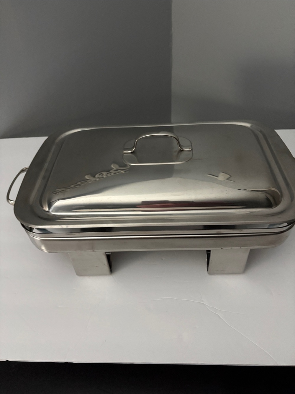 Stainless Steel Rectangular Chafer with Lid - Silver